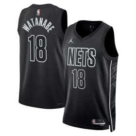 Brooklyn Nets Yuta Watanabe 18 Jordan 2022-23 Statement Edition Musta Pelipaidat Swingman - Miesten